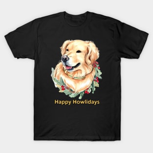 Happy Howlidays Golden Retriever T-Shirt